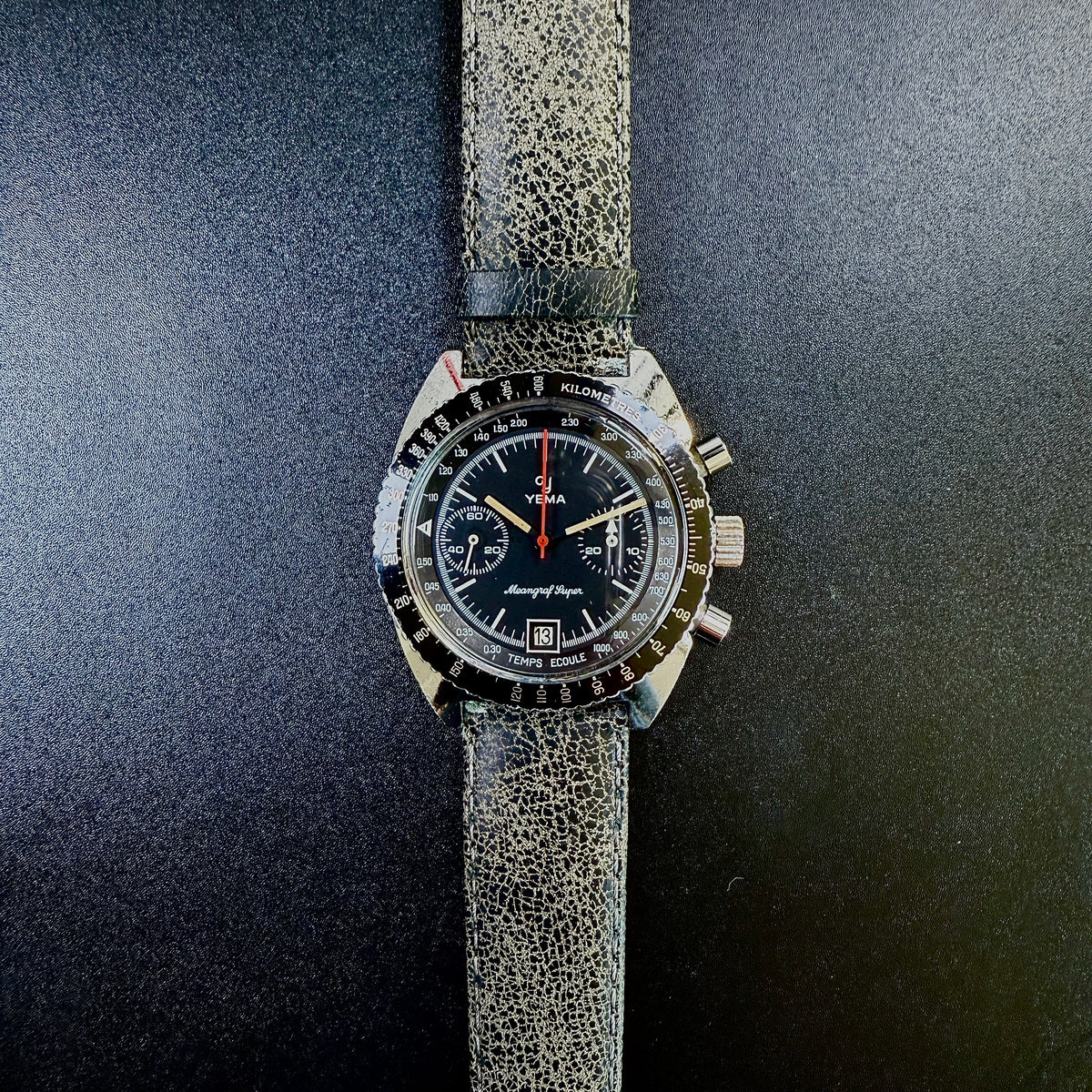 YEMA MEANGRAF SUPER Vintage Chronograph Uhr mit Handaufzug Kal. Valjoux 7734