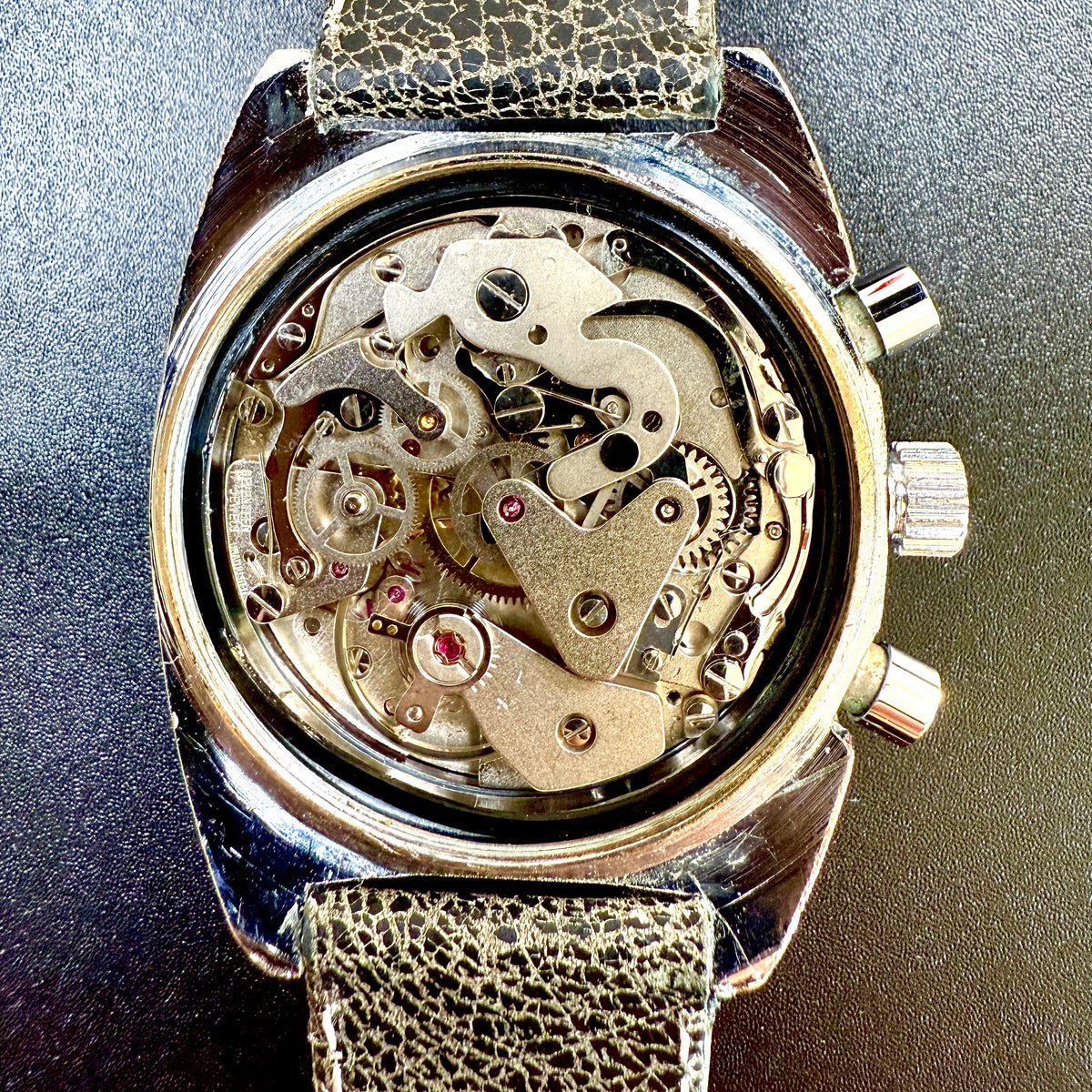 YEMA MEANGRAF SUPER Vintage Chronograph Uhr mit Handaufzug Kal. Valjoux 7734