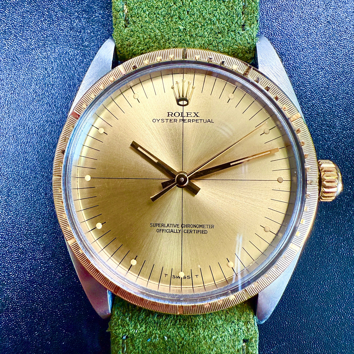 Rolex Oyster Perpetual 34 Zephyr Acier/Or 1038 RARE 1967