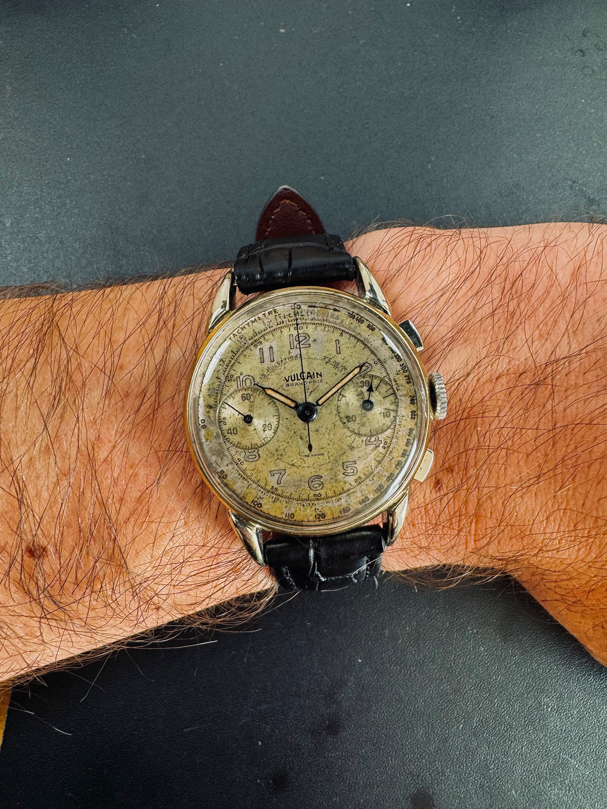 Vulcain Chronograph Valjoux 22 Oversize Fancy Lugs
