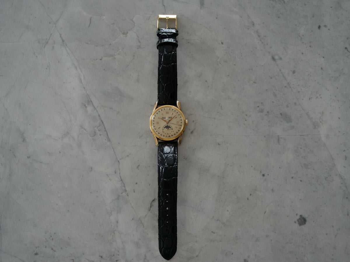 Movado Celestograf Triple Date / Moonphase Plaqué Or
