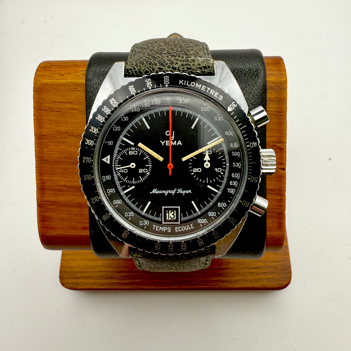 YEMA MEANGRAF SUPER Vintage chronograph hand winding watch Cal Valjoux 7734