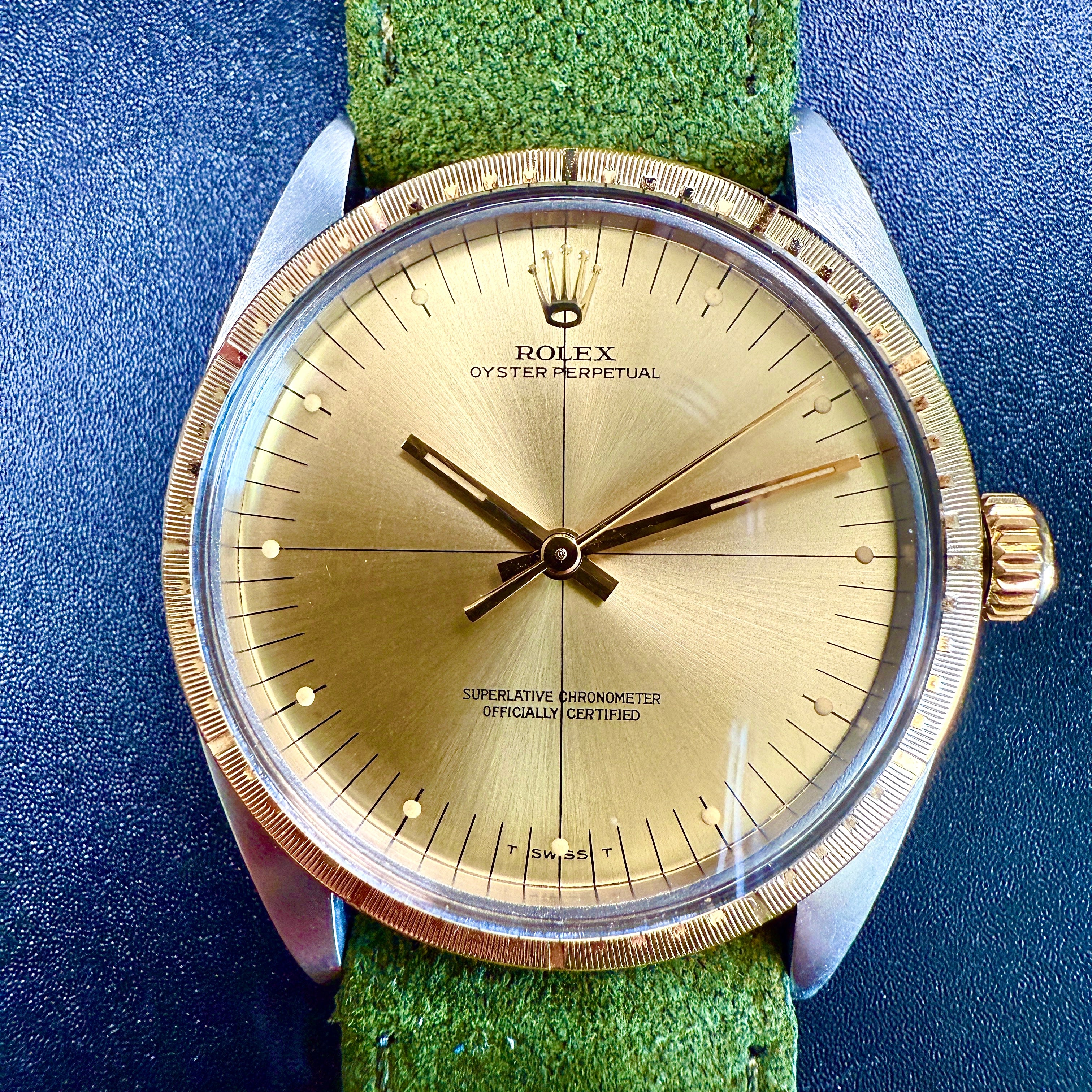 ROLEX　Vintage　サファイア Rolex Oyster Perpetual 34 Zephyr Steel/Gold 1038 RARE 1967