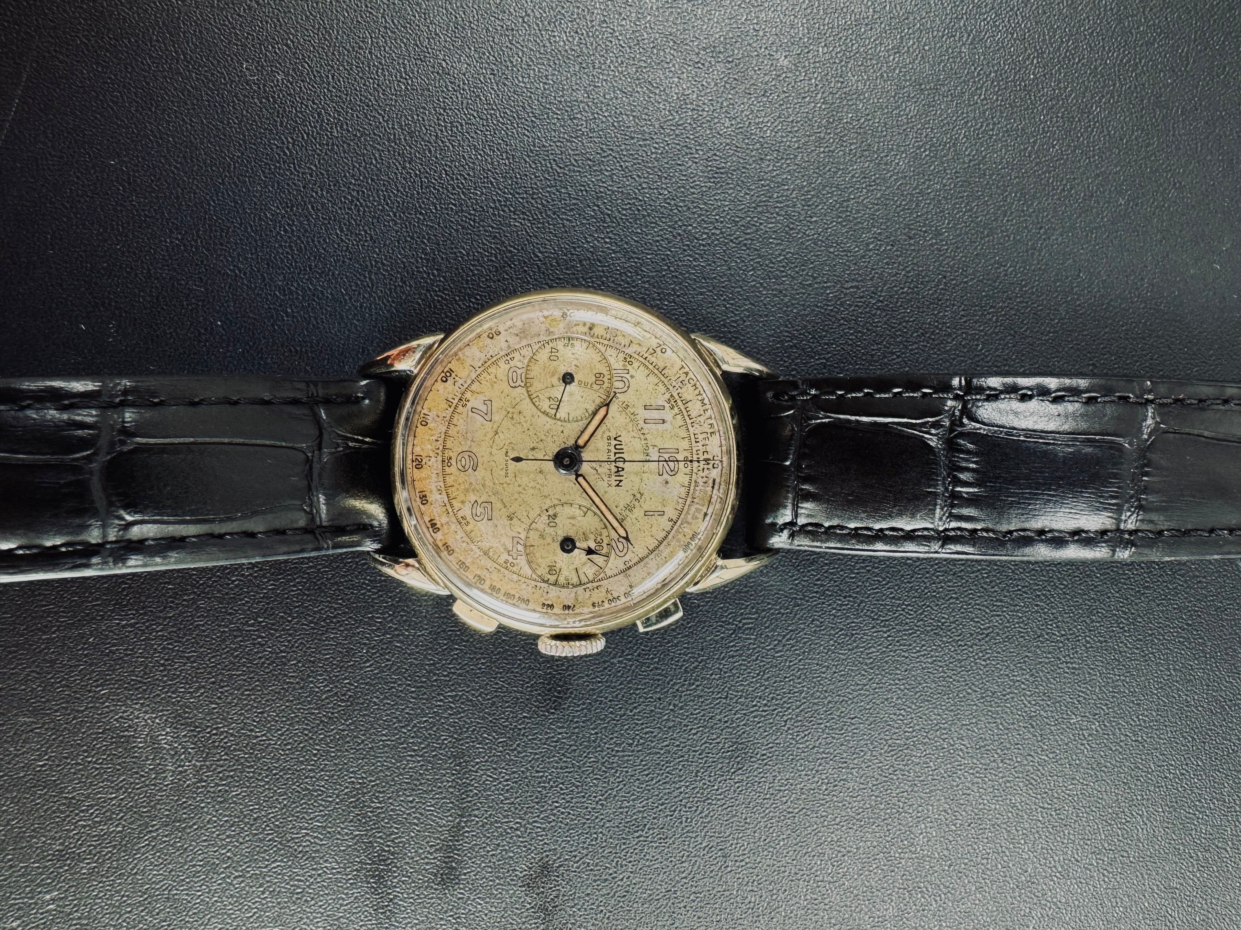Vulcain Chronograph Valjoux 22 Oversize Fancy Lugs – French